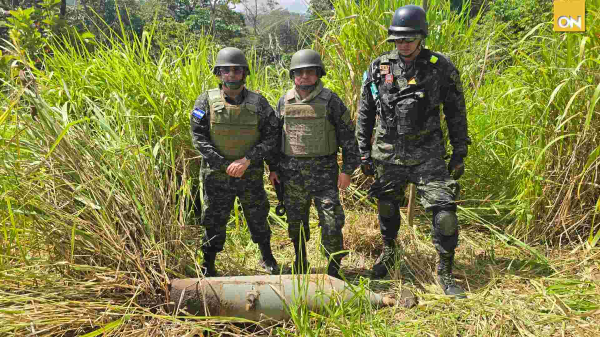 Fuerzas Armadas encuentran detonante ruso de 250 libras en zona montañosa de Olancho