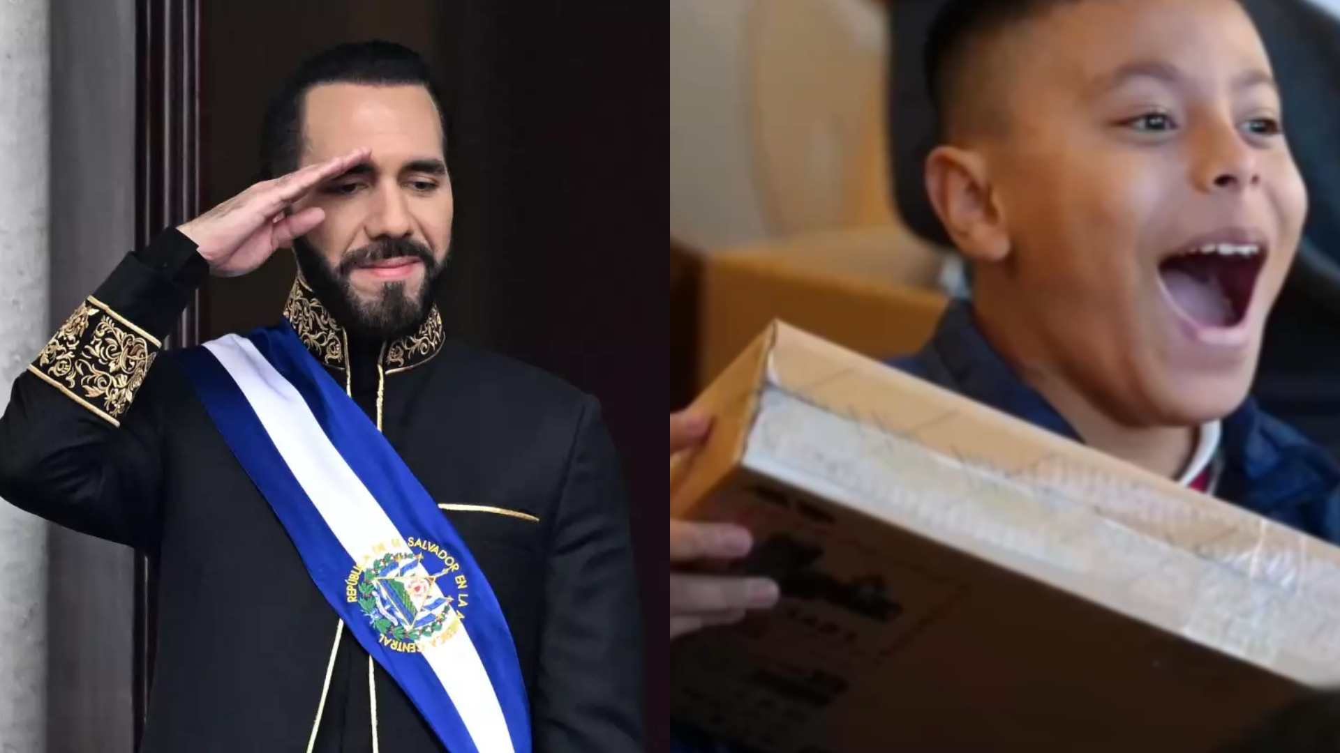 Nayib Bukele da a estudiantes computadoras para inicio de clases