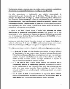 Ana García de Hernández calificó como “absolutamente falso” que el exgobernante tenga alguna responsabilidad en el crimen del hijo de Pepe Lobo