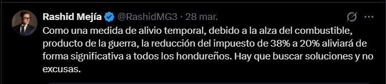 Combustibles Honduras evalúa propuesta para reducir impuesto a combustibles del 38% al 20% y aliviar economía de los hondureños
