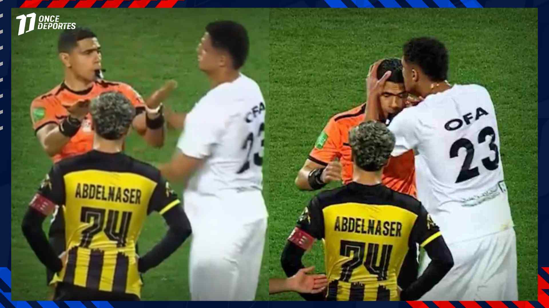 Árbitro jugador beso Ahmed Amin Oufa Bank of Egypt SC