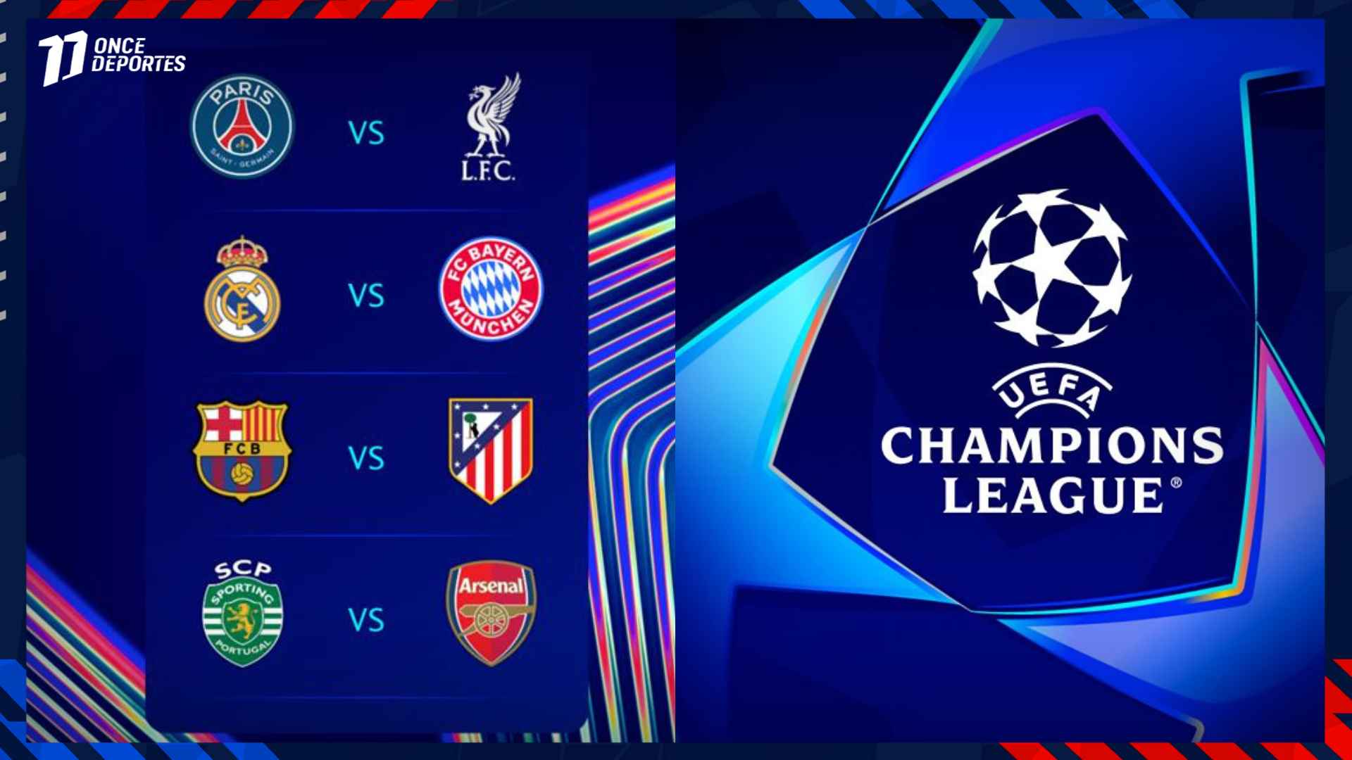 Barcelona Real Madrid PSG Bayern Arsenal Sporting Atlético Liverpool UEFA Champions League Cuartos