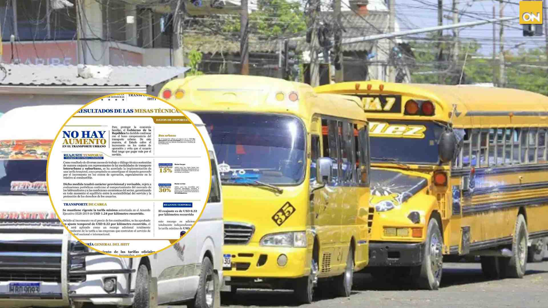 aumento tarifa transporte Honduras