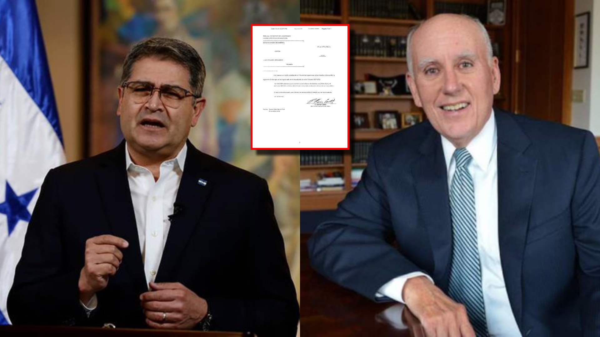 Documento en que desestiman caso de Juan Orlando Hernández