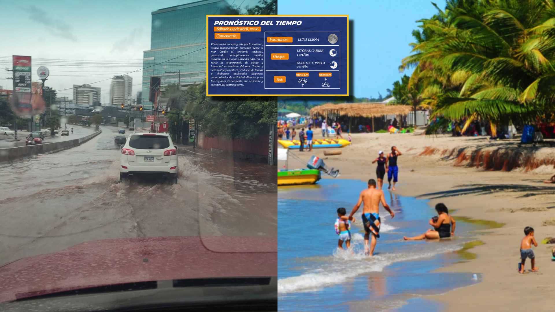 Zonas que pronostican lluvias para últimos días de Semana Santa