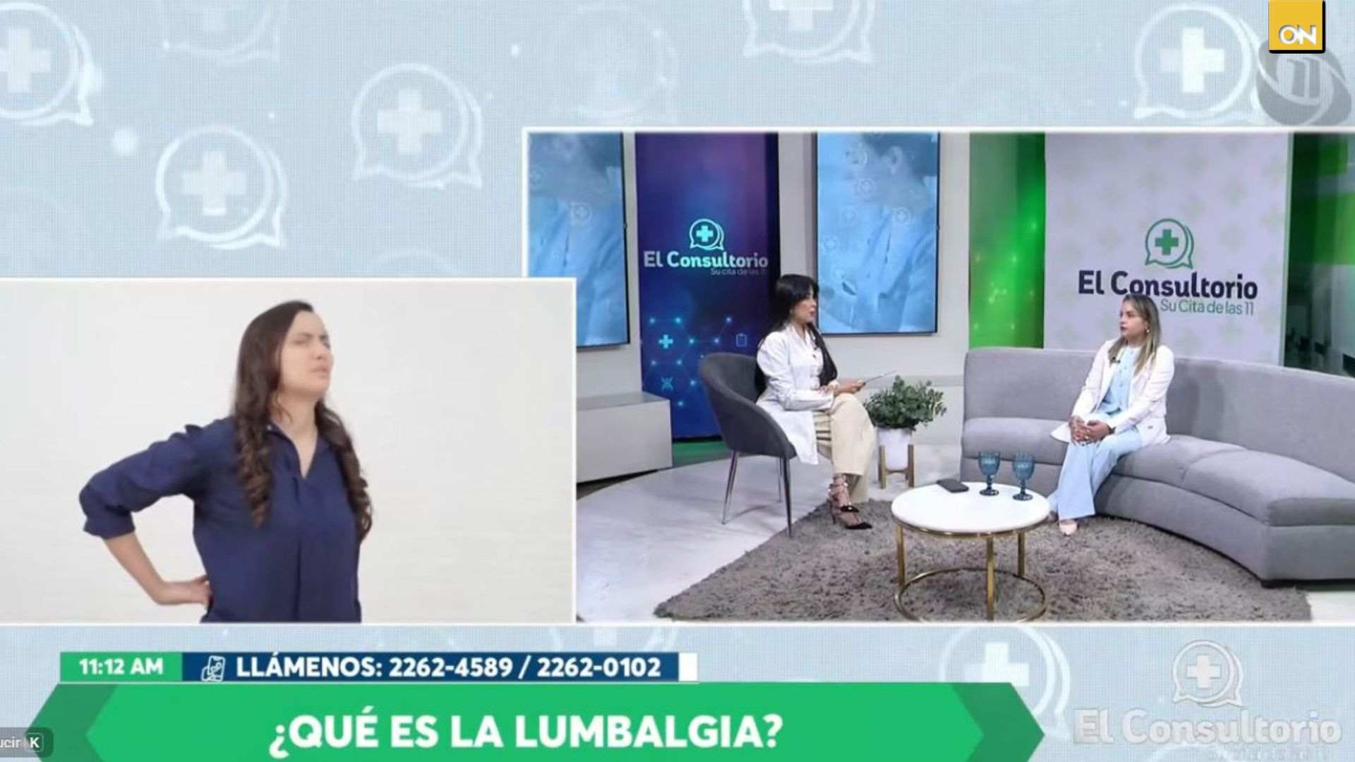 El Consultorio del Once: Especialista advierte que el sobrepeso y malas posturas son posibles causas para contraer lumbalgia