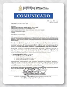 Educación restablece horario de clases en Honduras