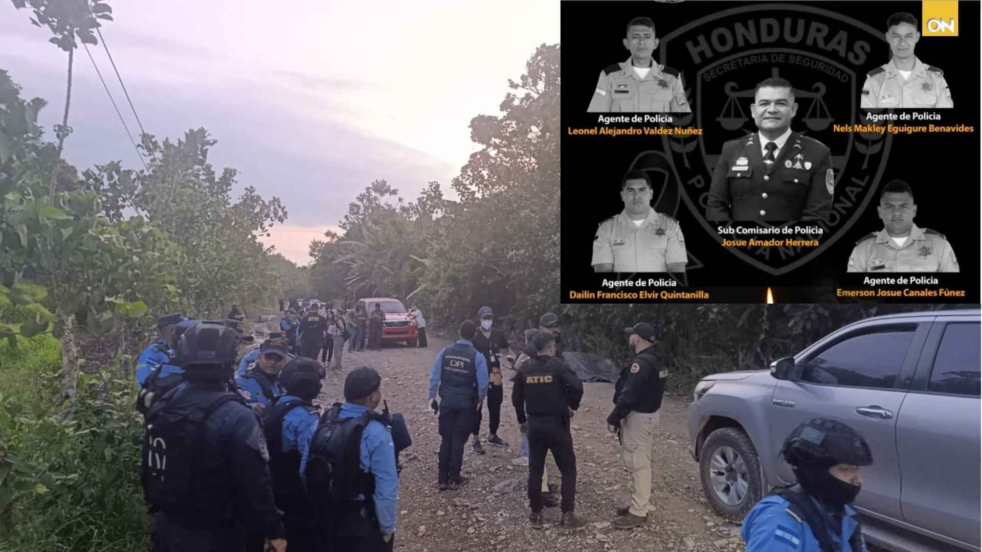 cuerpos cinco policías fallecidos