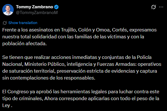 Tomás Zambrano crimen Cortés