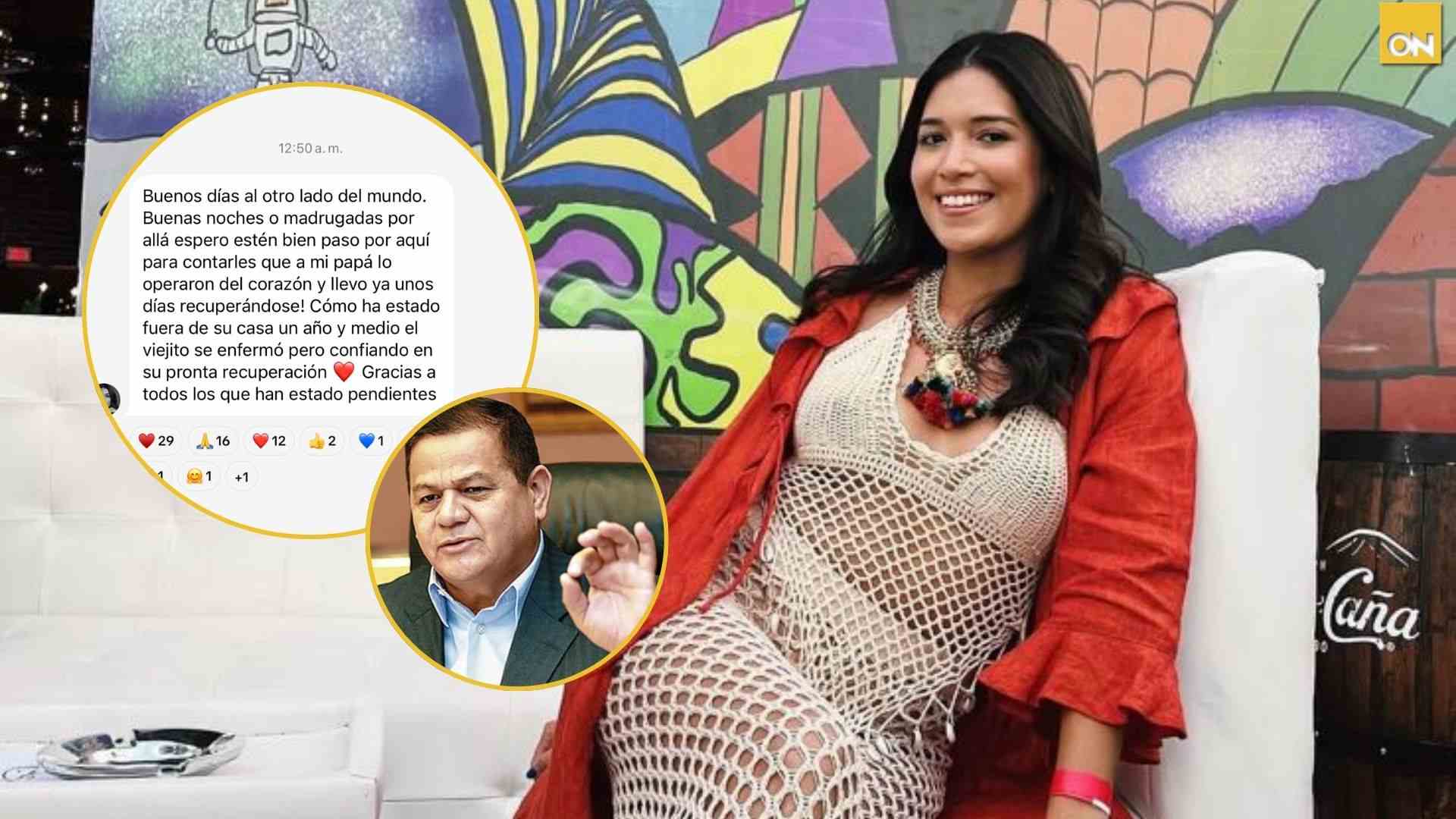 María Fernanda Vásquez alerta sobre salud de su padre Romeo Velásquez
