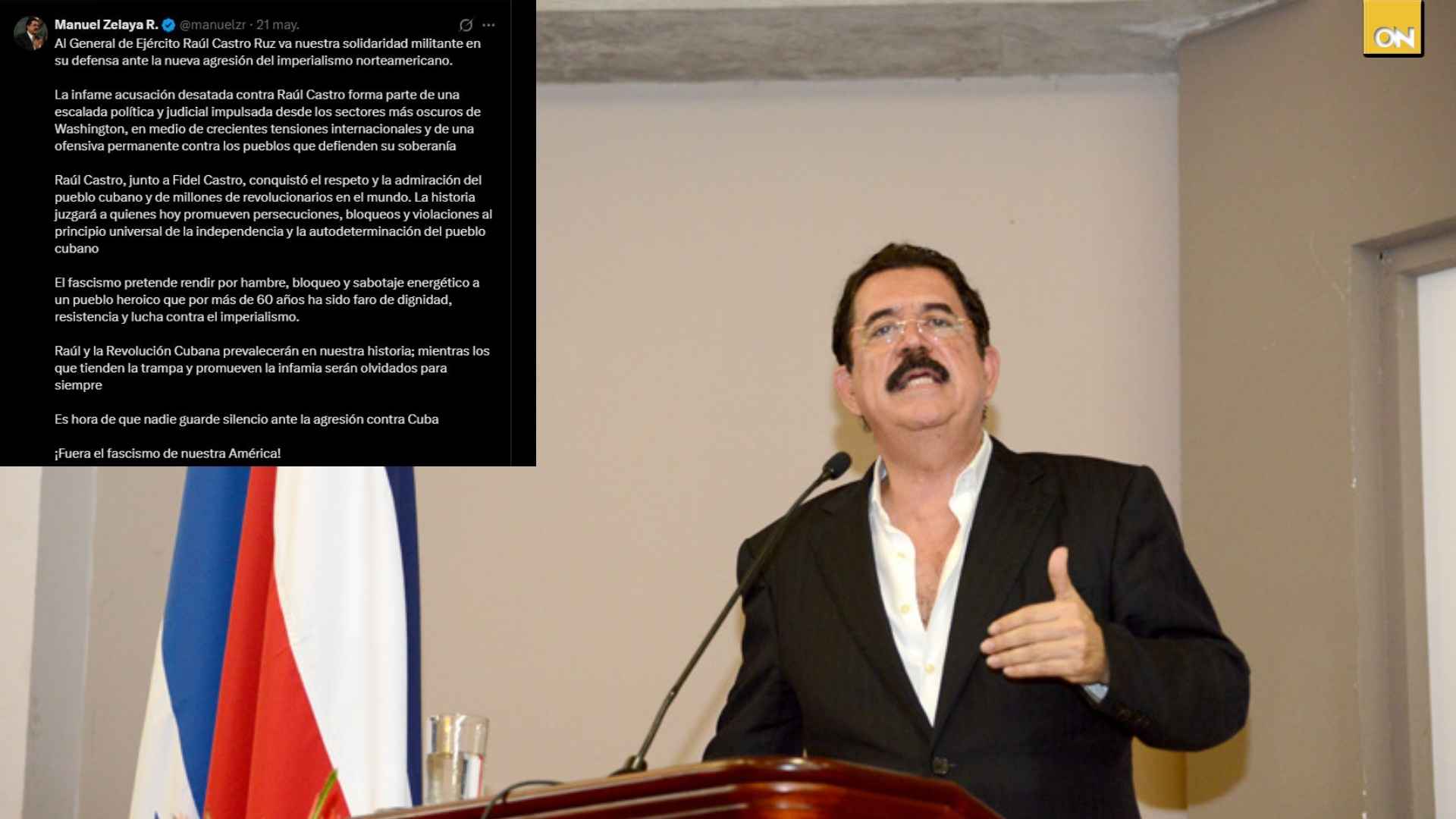 Mel Zelaya sale en defensa de Raúl Castro tras ser acusado por Estados Unidos