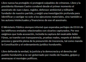 Mel Zelaya reacciona tras captura de Adán Fúnez por crimen de Juan López