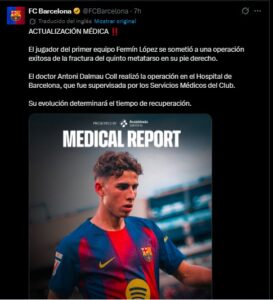 Fermín López Lesión Operado