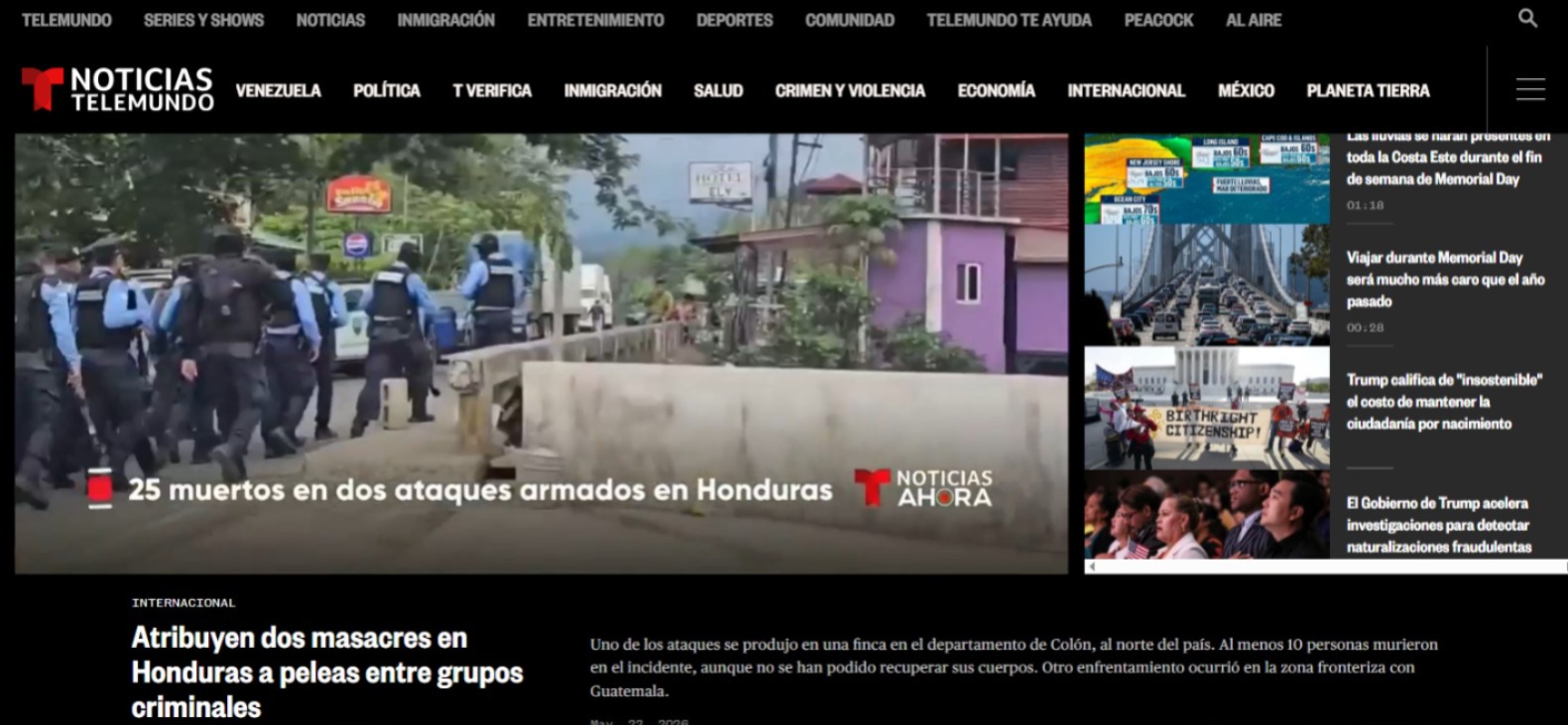 Así informan medios internacionales de masacres en Honduras