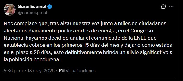 cobro recibo luz Honduras