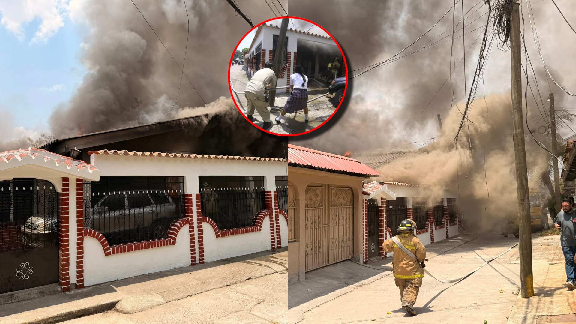 Estudiante hondureña apoyó a bomberos en incendio de SPS