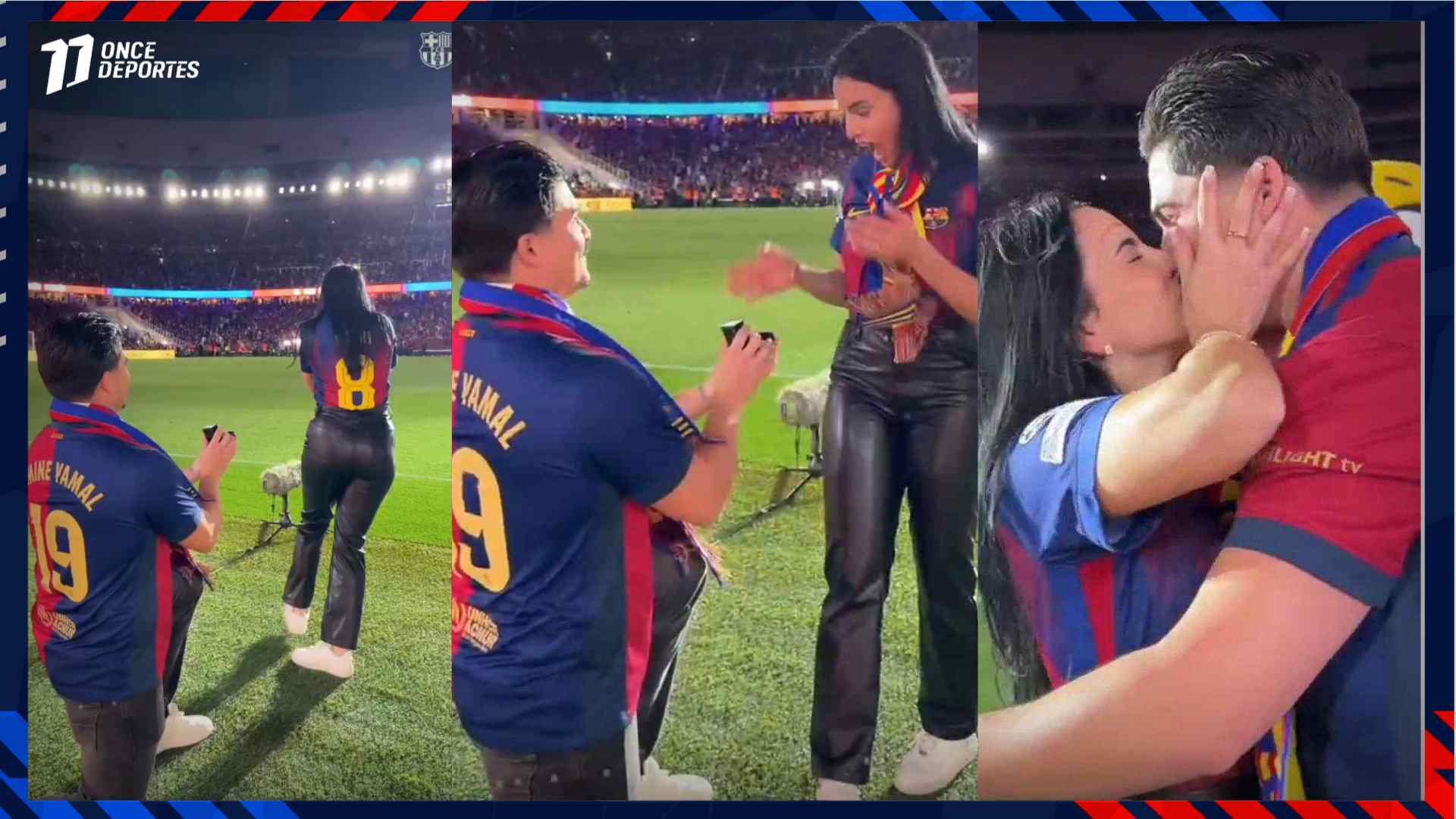 pareja se compromete Camp Nou