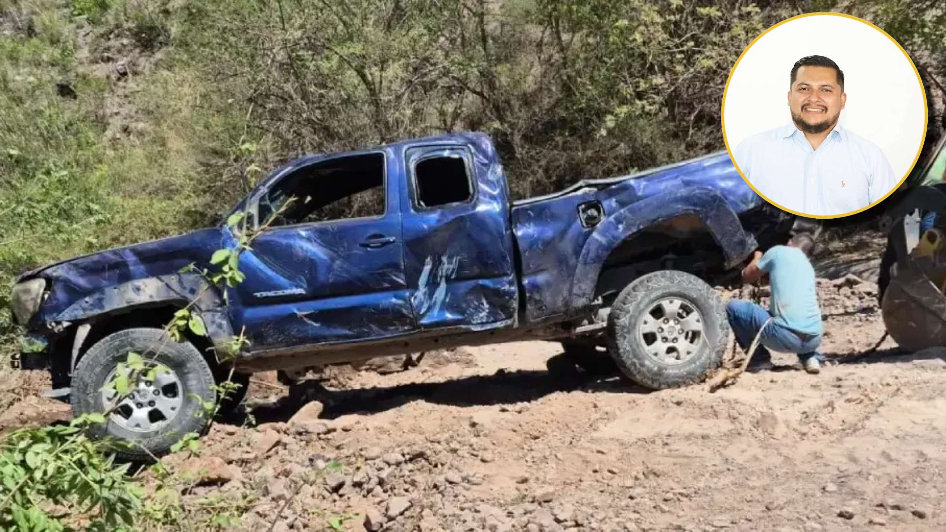 Rudy Izaguirre, alcalde de Texiguat, sufre aparatoso accidente