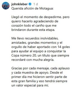 Jhon Kleber Despedida Motagua 
