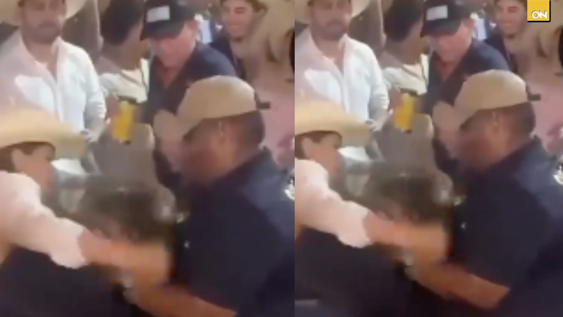 ¿Ring de boxeo? Ganaderos protagonizan pelea durante la Feria Juniana en el AGAS (VIDEO)