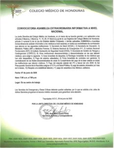 Médicos mantienen asamblea nacional mientras continúan reclamos salariales
