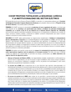 Cohep respalda reformas energéticas y pide escindir la ENEE