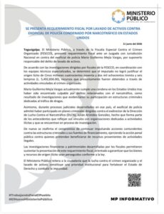 Expolicía condenado por narcotráfico en EEUU ahora es acusado en Honduras por lavado de activos