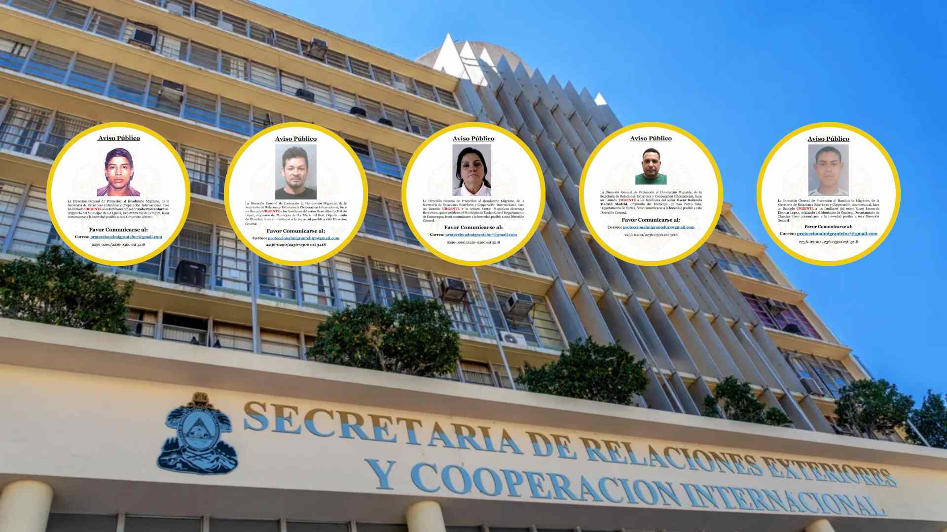 Cancillería de Honduras solicita localización urgente de familiares de cinco hondureños en el exterior