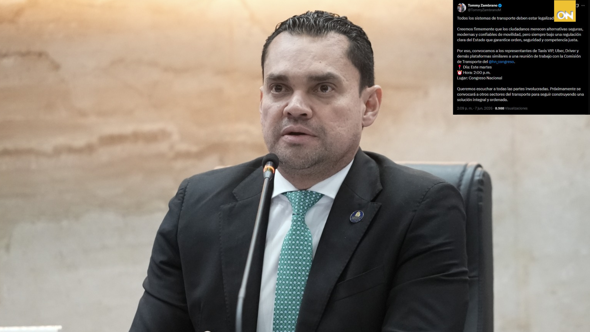 Zambrano convoca a dirigencia de taxis VIP en Honduras para debatir nuevas regulaciones