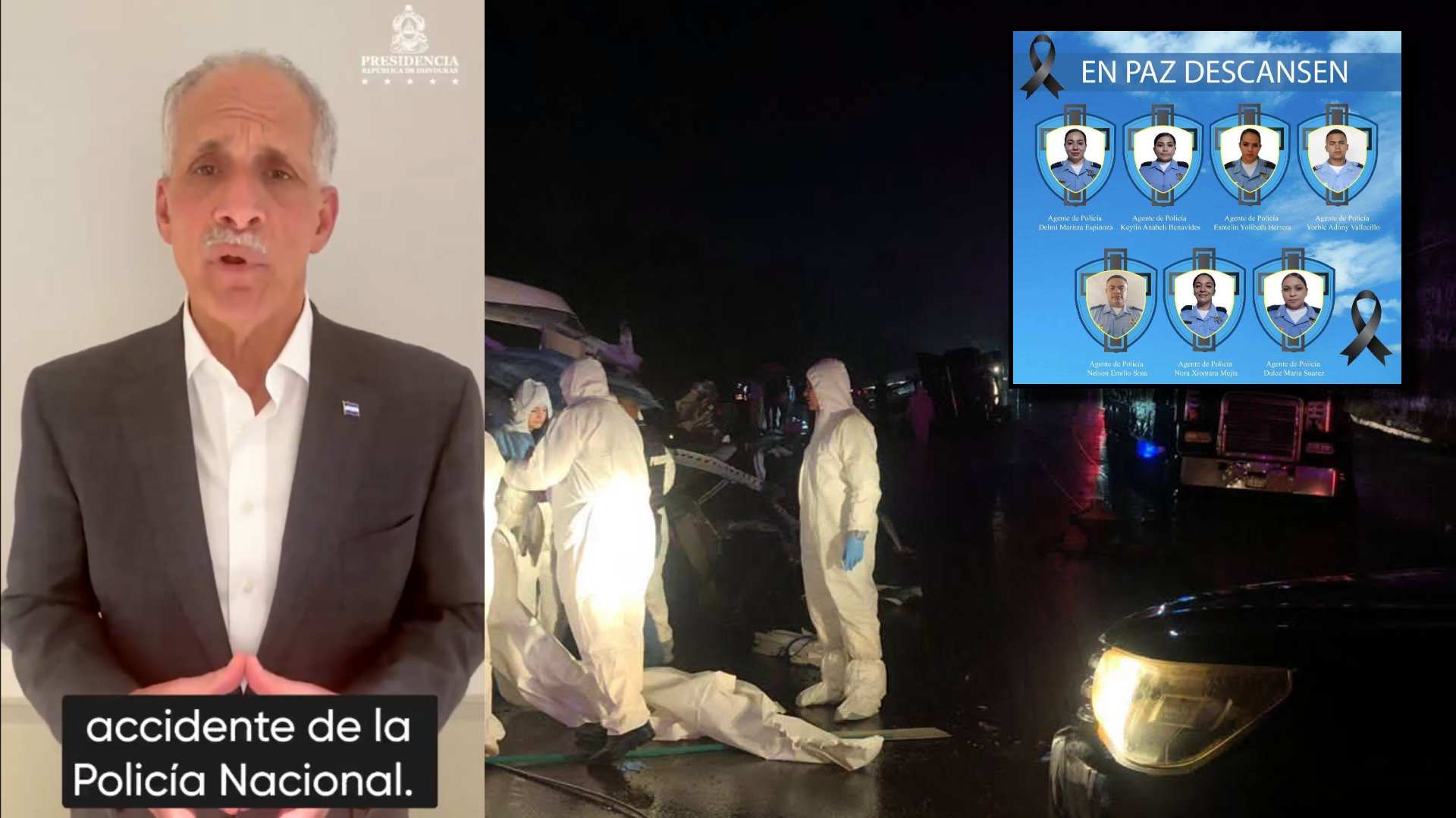 Asfura da pésame tras accidente de bus de policías en Honduras
