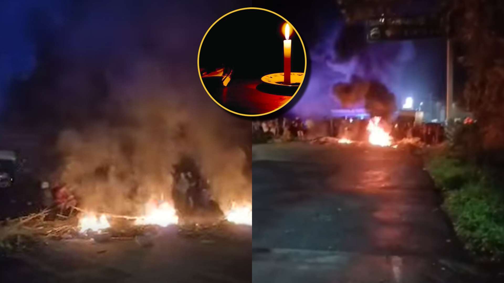 Pobladores a las calles cansados de apagones en Santa Bárbara