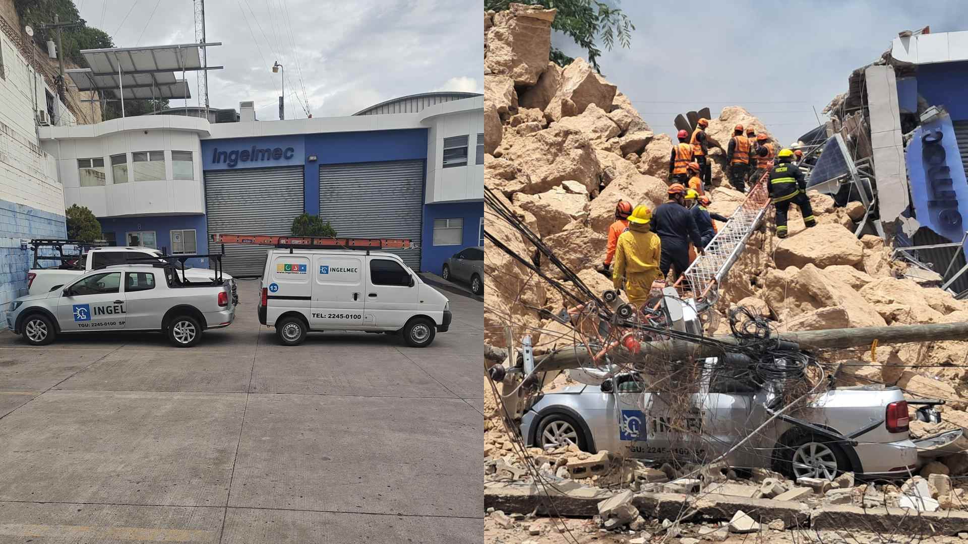 Antes y después del derrumbe e incendio en bodegas del Anillo Periférico: así quedó la zona tras la tragedia