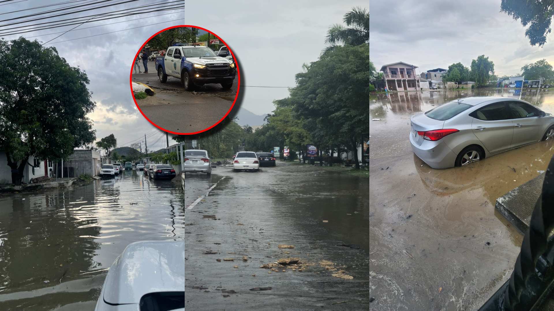 Lluvias ya dejan calles inundadas en San Pedro Sula