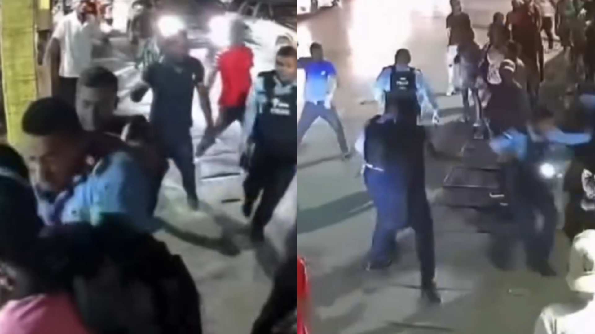 Fuerte pelea entre policías y pobladores en Roatán