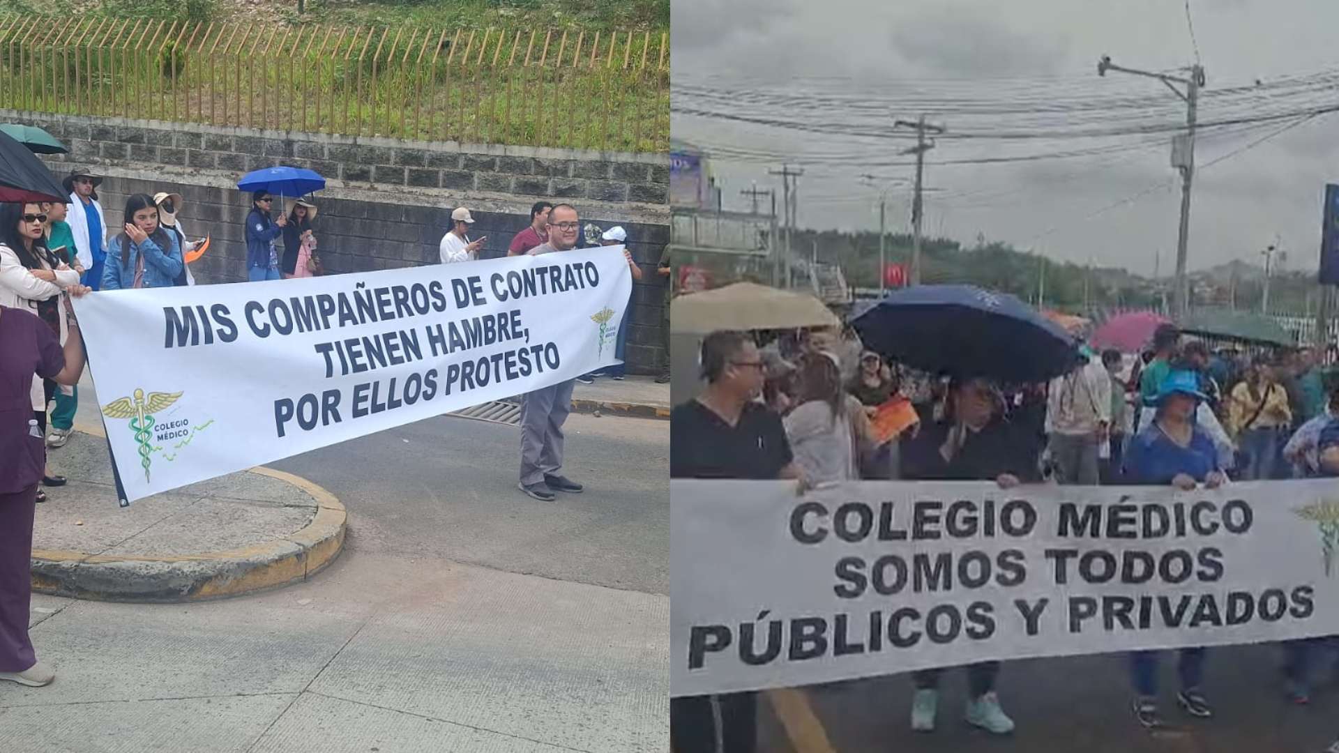 Médicos salen a la calle en protesta en Tegucigalpa