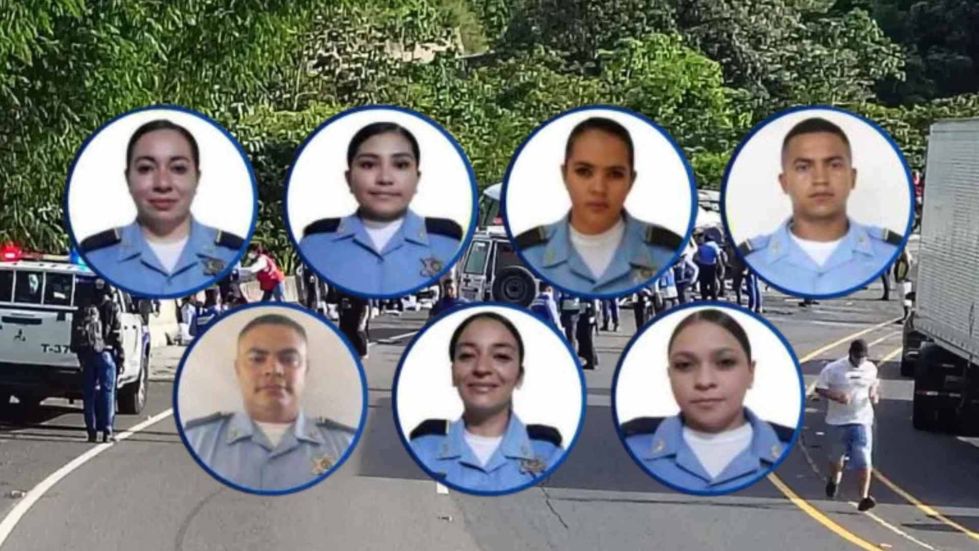 Conmoción en Honduras: los rostros de los siete policías que perdieron la vida en accidente vial en Comayagua