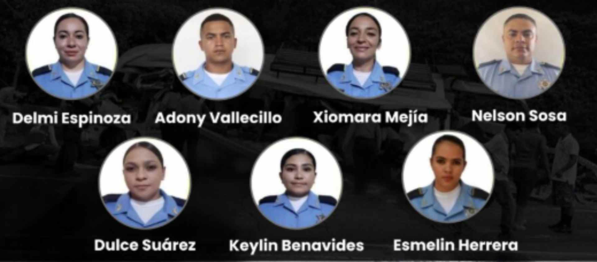 Conmoción en Honduras: los rostros de los siete policías que perdieron la vida en accidente vial en Comayagua