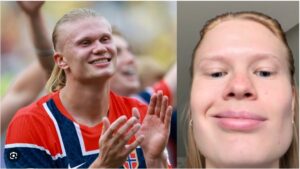 ¿Es su hermana gemela?: Mujer sorprende por su idéntico parecido con Erling Haaland y genera reacciones