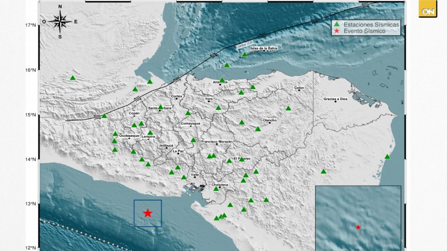 COPECO reporta sismo de magnitud 4.4 frente a Honduras