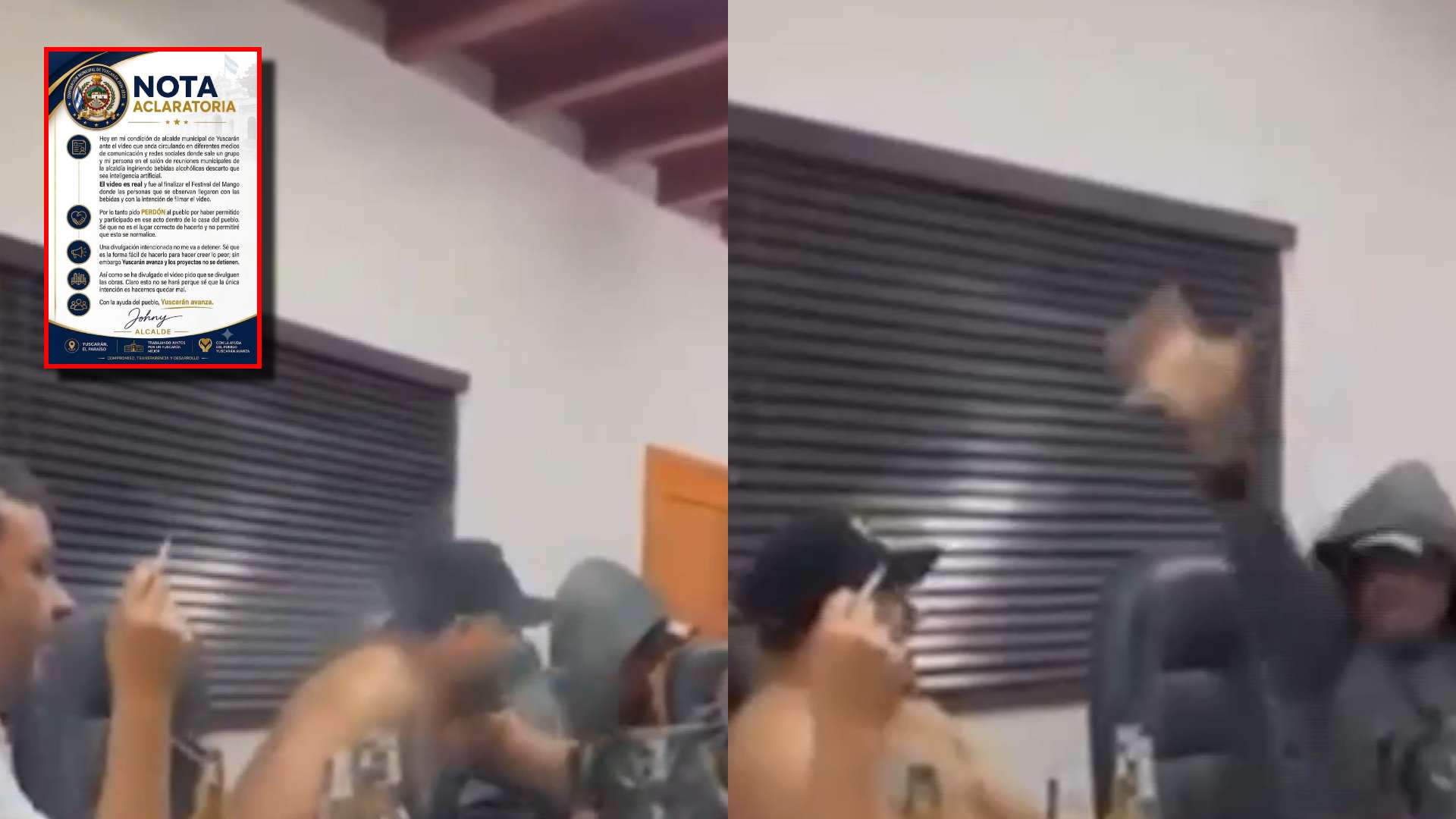 Video de fiesta en alcaldía de Yuscarán; edil se pronuncia