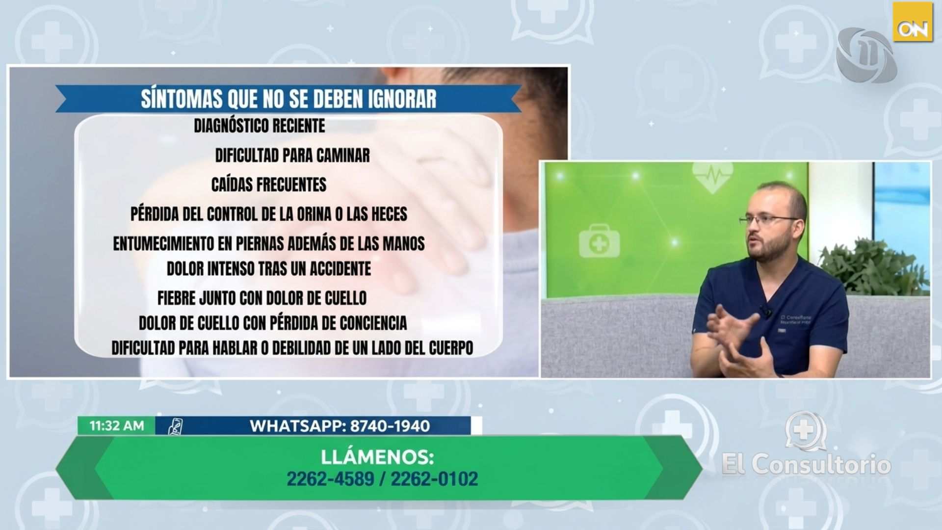 El Consultorio del Once: Dolor de cuello y hormigueo, ¿aviso de tu cuerpo o simple estrés?