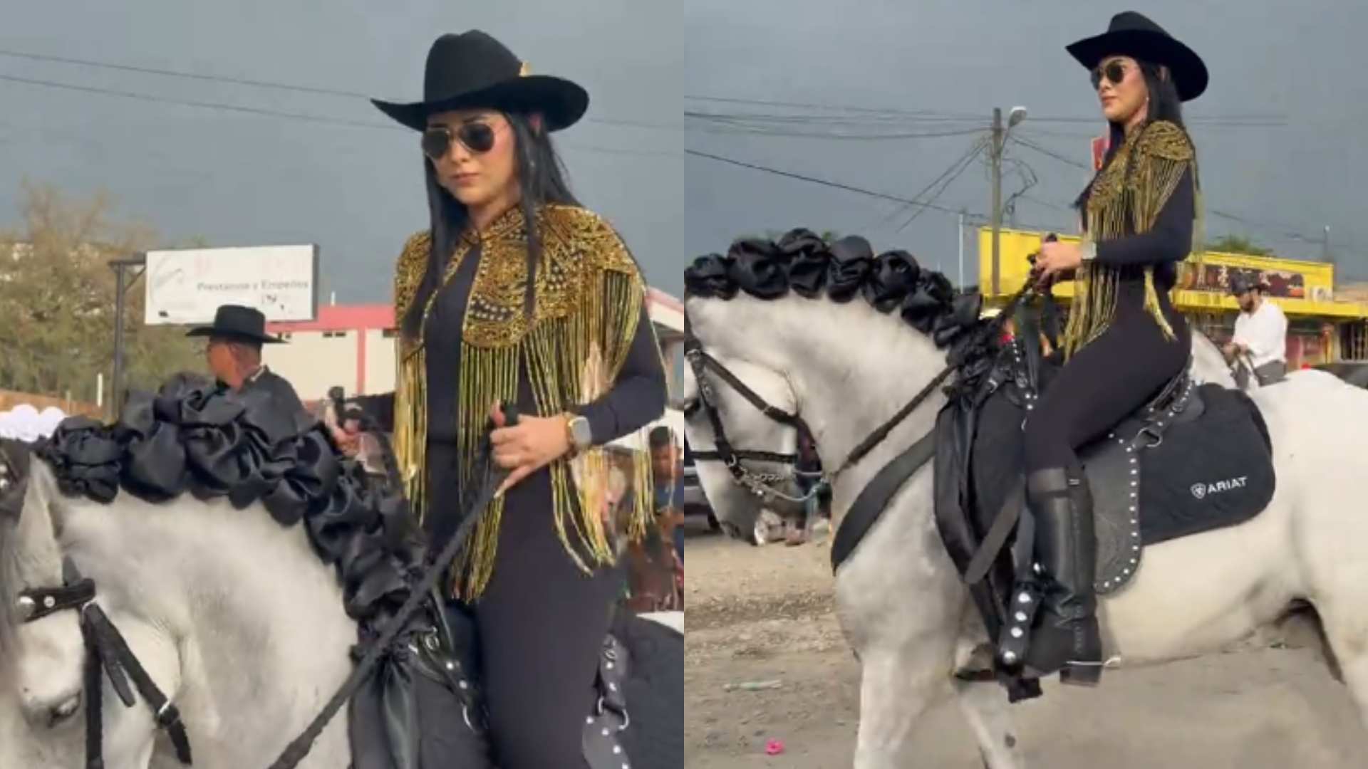Hondureña se vuelve viral cabalgando en desfile hípico