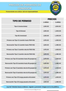 DNVT actualiza tarifas de la licencia de conducir en Honduras