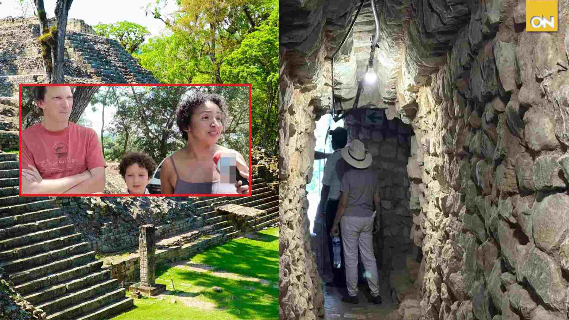 Turistas extranjeros en Copán Ruinas