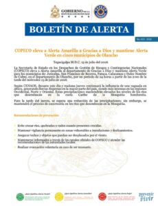 Copeco declara alerta amarilla: ¿qué departamentos y municipios están bajo la medida?