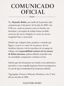 Alejandra Rubio rompe el silencio con un inesperado comunicado oficial