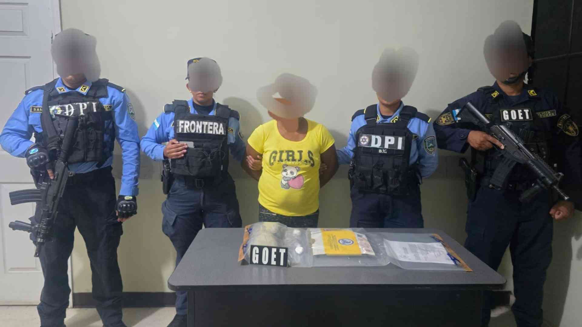 DPI captura en Choluteca a hondureña de 46 años acusada de tráfico de drogas