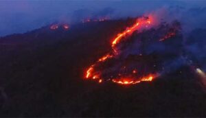 un incendio forestal en el sector de Uyuca