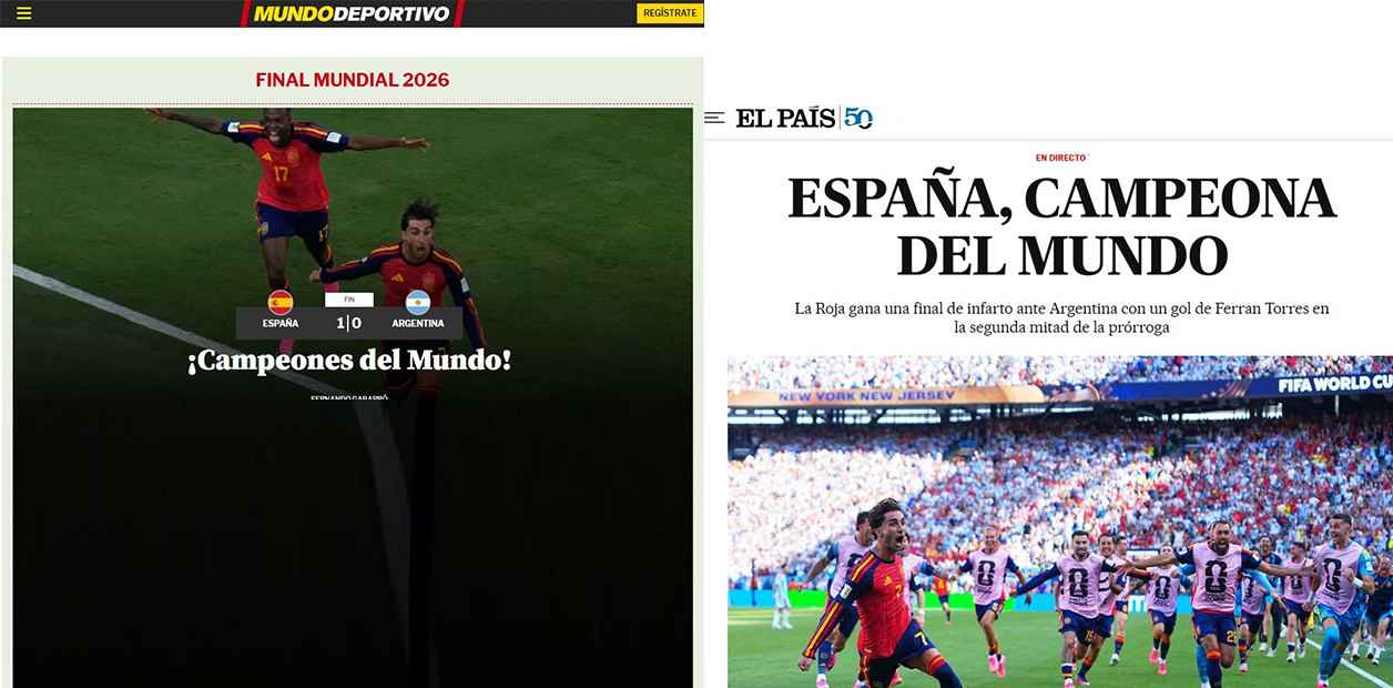 medios españoles triunfo España Mundial