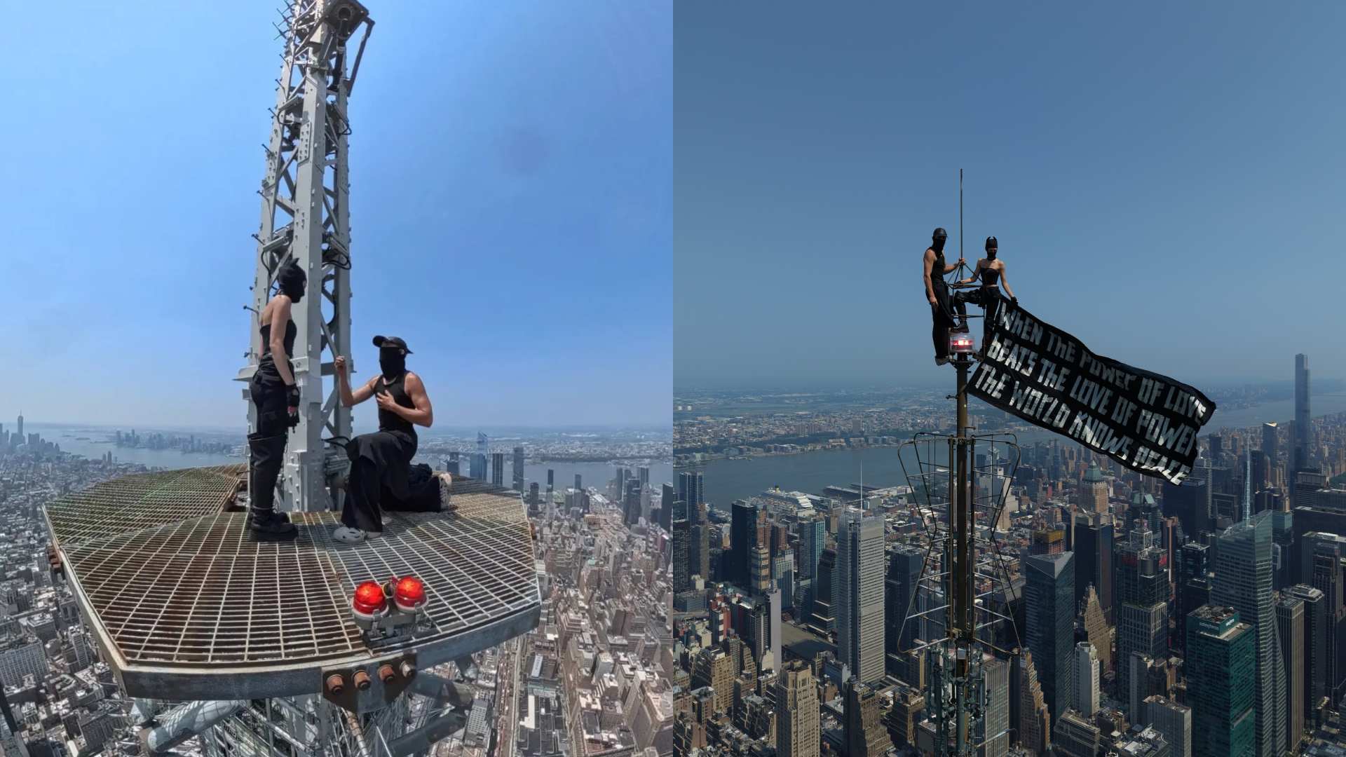 Pareja sube a cima del Empire State y sella su amor